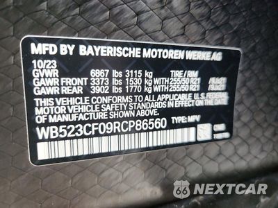 Zdjęcie 13 z 13 samochodu: 2024 BMW IX XDRIVE50 VIN:WB523CF09RCP86560 - miniatura