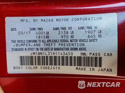 Zdjęcie 13 z 13 samochodu: 2017 MAZDA 3 TOURING VIN:JM1BN1L31H1143650 - miniatura