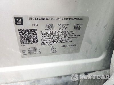 Zdjęcie 13 z 13 samochodu: 2018 CHEVROLET EQUINOX LT VIN:2GNAXSEV3J6278455 - miniatura