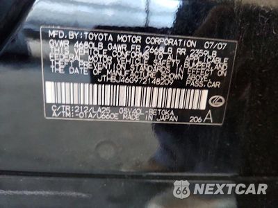 Zdjęcie 12 z 12 samochodu: 2007 LEXUS ES 350 VIN:JTHBJ46G972148209 - miniatura