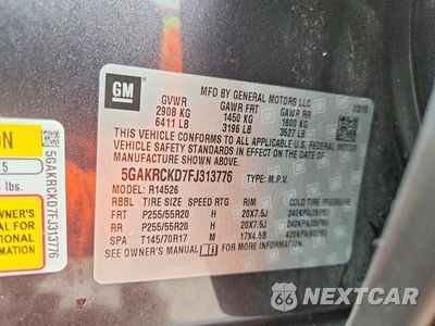Zdjęcie 13 z 13 samochodu: 2015 BUICK ENCLAVE VIN:5GAKRCKD7FJ313776 - miniatura