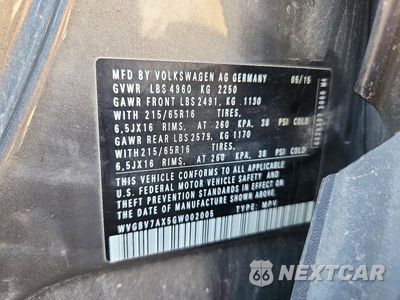 Zdjęcie 13 z 13 samochodu: 2016 VOLKSWAGEN TIGUAN S VIN:WVGBV7AX5GW002005 - miniatura