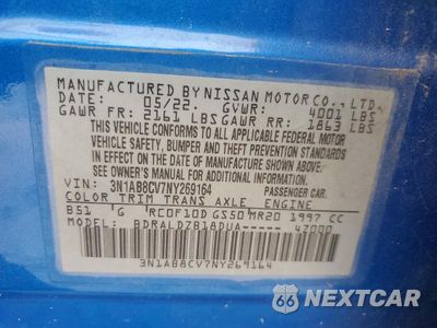 Zdjęcie 13 z 13 samochodu: 2022 NISSAN SENTRA SV VIN:3N1AB8CV7NY269164 - miniatura