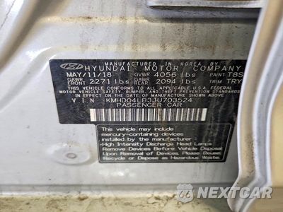 Zdjęcie 12 z 12 samochodu: 2018 HYUNDAI ELANTRA SPORT VIN:KMHD04LB3JU703524 - miniatura