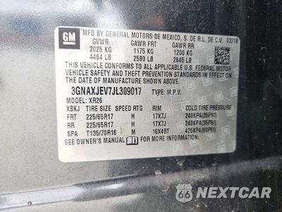 Zdjęcie 12 z 12 samochodu: 2018 CHEVROLET EQUINOX LT VIN:3GNAXJEV7JL309017 - miniatura