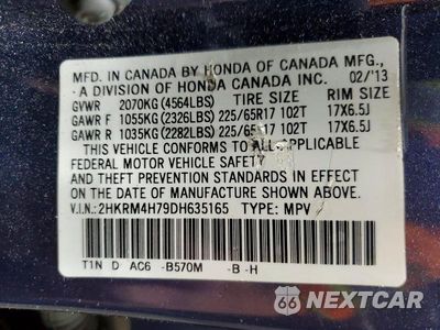Zdjęcie 14 z 14 samochodu: 2013 HONDA CR-V EXL VIN:2HKRM4H79DH635165 - miniatura