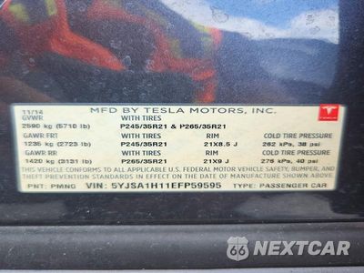 Zdjęcie 13 z 13 samochodu: 2014 TESLA MODEL S VIN:5YJSA1H11EFP59595 - miniatura