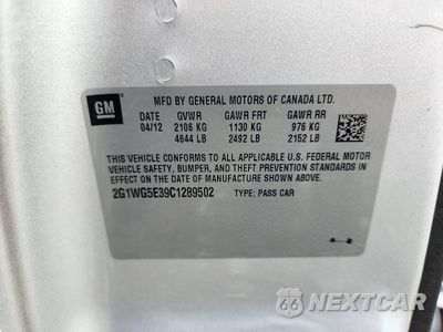 Zdjęcie 12 z 12 samochodu: 2012 CHEVROLET IMPALA LT VIN:2G1WG5E39C1289502 - miniatura
