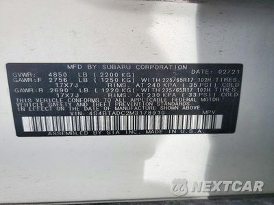 Zdjęcie 13 z 13 samochodu: 2021 SUBARU OUTBACK PREMIUM VIN:4S4BTADC2M3178910 - miniatura
