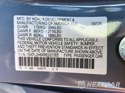 Zdjęcie 12 z 12 samochodu: 2024 HONDA CIVIC SPORT VIN:19XFL2H8XRE027783 - miniatura