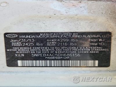Zdjęcie 12 z 12 samochodu: 2013 HYUNDAI SONATA GLS VIN:5NPEB4AC5DH686156 - miniatura