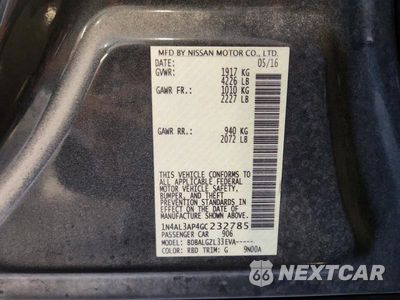 Zdjęcie 12 z 12 samochodu: 2016 NISSAN ALTIMA 2.5 S VIN:1N4AL3AP4GC232785 - miniatura