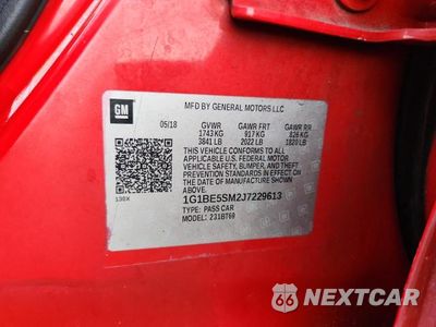 Zdjęcie 12 z 12 samochodu: 2018 CHEVROLET CRUZE LT VIN:1G1BE5SM2J7229613 - miniatura