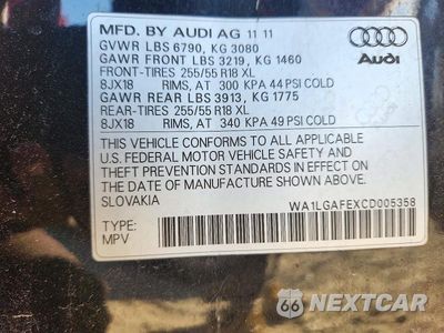 Zdjęcie 13 z 13 samochodu: 2012 AUDI Q7 PREMIUM PLUS VIN:WA1LGAFEXCD005358 - miniatura