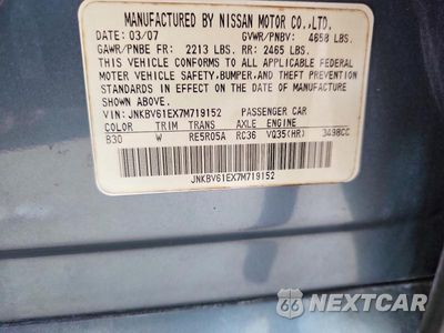 Zdjęcie 12 z 12 samochodu: 2007 INFINITI G35 BASE VIN:JNKBV61EX7M719152 - miniatura