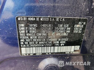 Zdjęcie 13 z 13 samochodu: 2016 HONDA HR-V EX VIN:3CZRU5H50GM725561 - miniatura