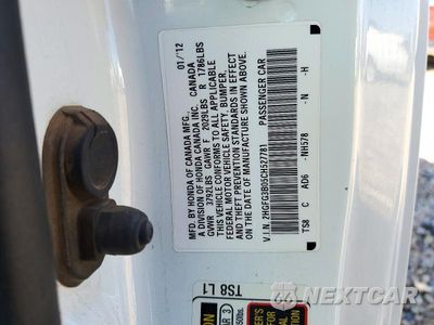 Zdjęcie 13 z 13 samochodu: 2012 HONDA CIVIC EXL VIN:2HGFG3B05CH527781 - miniatura