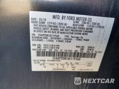 Zdjęcie 12 z 12 samochodu: 2018 FORD TAURUS SE VIN:1FAHP2D85JG119560 - miniatura