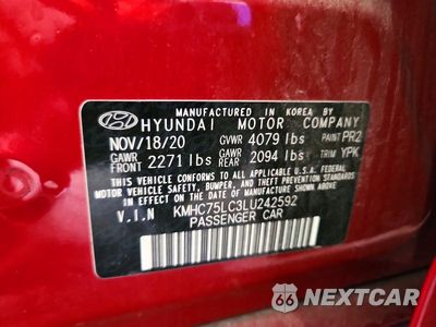 Zdjęcie 12 z 12 samochodu: 2020 HYUNDAI IONIQ SE VIN:KMHC75LC3LU242592 - miniatura