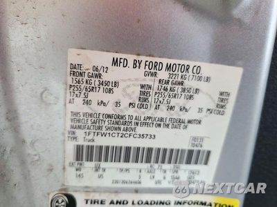 Zdjęcie 12 z 12 samochodu: 2012 FORD F150 SUPERCREW VIN:1FTFW1CT2CFC35733 - miniatura
