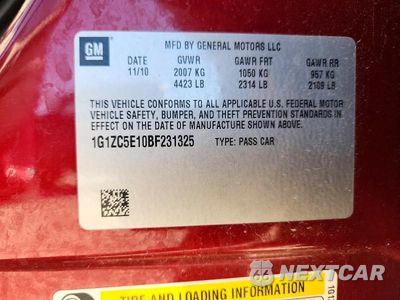 Zdjęcie 12 z 12 samochodu: 2011 CHEVROLET MALIBU 1LT VIN:1G1ZC5E10BF231325 - miniatura