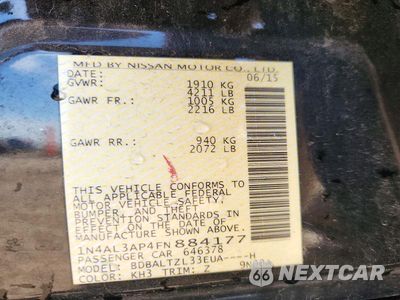 Zdjęcie 12 z 12 samochodu: 2015 NISSAN ALTIMA 2.5 SL VIN:1N4AL3AP4FN884177 - miniatura