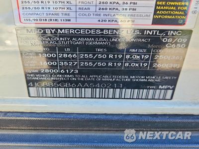 Zdjęcie 13 z 13 samochodu: 2010 MERCEDES-BENZ ML 350 VIN:4JGBB5GB6AA540211 - miniatura