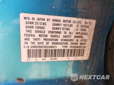 Zdjęcie 12 z 12 samochodu: 2013 HONDA FIT VIN:JHMGE8H35DC048321 - miniatura