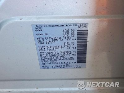 Zdjęcie 13 z 13 samochodu: 2020 NISSAN PATHFINDER SV VIN:5N1DR2BM1LC617179 - miniatura