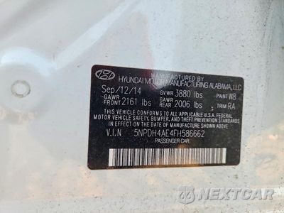 Zdjęcie 12 z 12 samochodu: 2015 HYUNDAI ELANTRA SE VIN:5NPDH4AE4FH586662 - miniatura