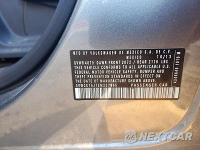 Zdjęcie 12 z 12 samochodu: 2014 VOLKSWAGEN JETTA BASE VIN:3VW2K7AJ7EM227965 - miniatura