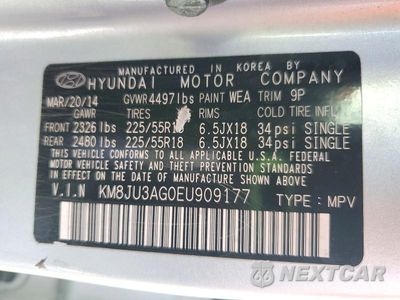 Zdjęcie 14 z 14 samochodu: 2014 HYUNDAI TUCSON LIMITED VIN:KM8JU3AG0EU909177 - miniatura