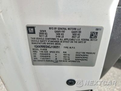 Zdjęcie 13 z 13 samochodu: 2012 GMC ACADIA SLT-1 VIN:1GKKRRED9CJ138251 - miniatura