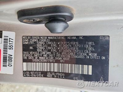 Zdjęcie 13 z 13 samochodu: 2008 TOYOTA SIENNA LE 8-PASSENGER VIN:5TDZK23C08S179913 - miniatura