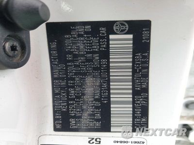 Zdjęcie 12 z 12 samochodu: 2020 TOYOTA CAMRY SE VIN:4T1G31AK7LU011498 - miniatura