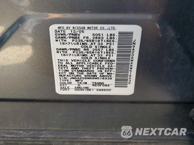 Zdjęcie 12 z 12 samochodu: 2006 NISSAN MURANO S VIN:JN8AZ08WX6W516038 - miniatura