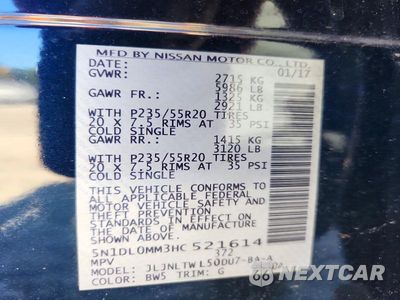 Zdjęcie 13 z 13 samochodu: 2017 INFINITI QX60 BASE VIN:5N1DL0MM3HC521614 - miniatura
