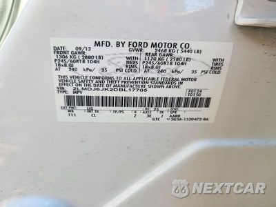 Zdjęcie 12 z 12 samochodu: 2013 LINCOLN MKX VIN:2LMDJ6JK2DBL17705 - miniatura