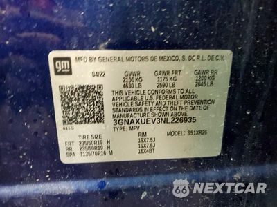 Zdjęcie 13 z 13 samochodu: 2022 CHEVROLET EQUINOX LT VIN:3GNAXUEV3NL226935 - miniatura