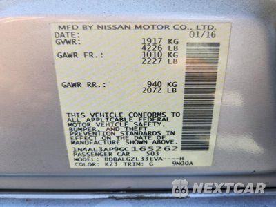 Zdjęcie 12 z 12 samochodu: 2016 NISSAN ALTIMA 2.5 S VIN:1N4AL3AP9GC165262 - miniatura