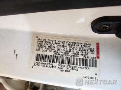 Zdjęcie 12 z 12 samochodu: 2003 TOYOTA COROLLA CE VIN:JTDBR32E630004020 - miniatura