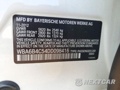 Zdjęcie 13 z 13 samochodu: 2013 BMW 650 XI VIN:WBA6B4C54DD098416 - miniatura