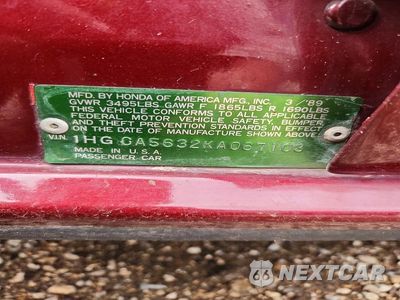 Zdjęcie 12 z 12 samochodu: 1989 HONDA ACCORD LX VIN:1HGCA5632KA067108 - miniatura