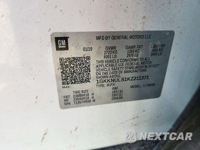 Zdjęcie 13 z 13 samochodu: 2019 GMC ACADIA SLT-1 VIN:1GKKNULS1KZ211371 - miniatura