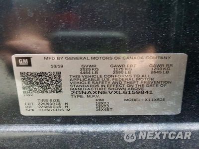Zdjęcie 13 z 13 samochodu: 2020 CHEVROLET EQUINOX PREMIER VIN:2GNAXNEVXL6159841 - miniatura