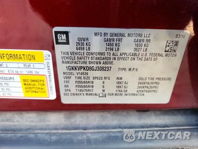 Zdjęcie 13 z 13 samochodu: 2016 GMC ACADIA SLE VIN:1GKKVPKD8GJ308237 - miniatura