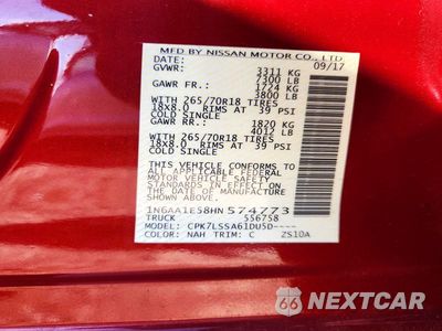 Zdjęcie 12 z 12 samochodu: 2017 NISSAN TITAN SV VIN:1N6AA1E58HN574773 - miniatura