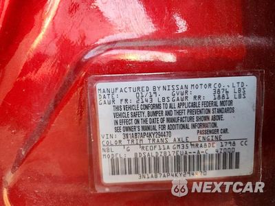 Zdjęcie 12 z 12 samochodu: 2019 NISSAN SENTRA SV VIN:3N1AB7AP4KY294470 - miniatura