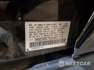 Zdjęcie 12 z 12 samochodu: 2002 HONDA ACCORD SE VIN:1HGCG56702A002128 - miniatura