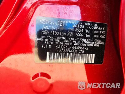 Zdjęcie 12 z 12 samochodu: 2017 HYUNDAI ELANTRA SE VIN:KMHD74LF7HU096472 - miniatura